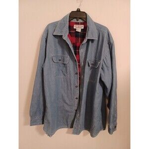 Vintage Denim Chore Jacket Coat L Blue Work Leisure Fleece Blanket Lined Barn